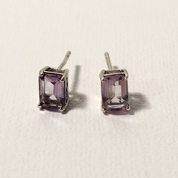 Retro Ametrine 925 3.20cts Natural Emerald Cut stud earrings - Picture 4 of 12